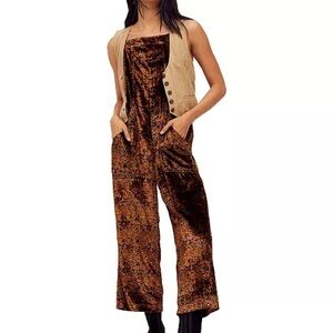 Free People Weekender Printed Velvet Jumpsuit